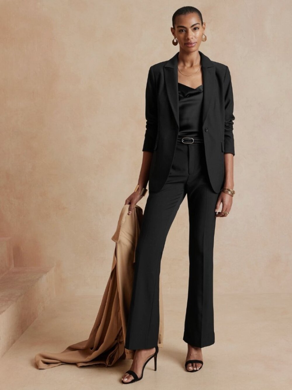 Banana Republic Black Stretch Sculpted Bootcut Slacks